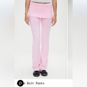 Frankie’s Bikinis Pink Knit Flare Pants & Zip Up